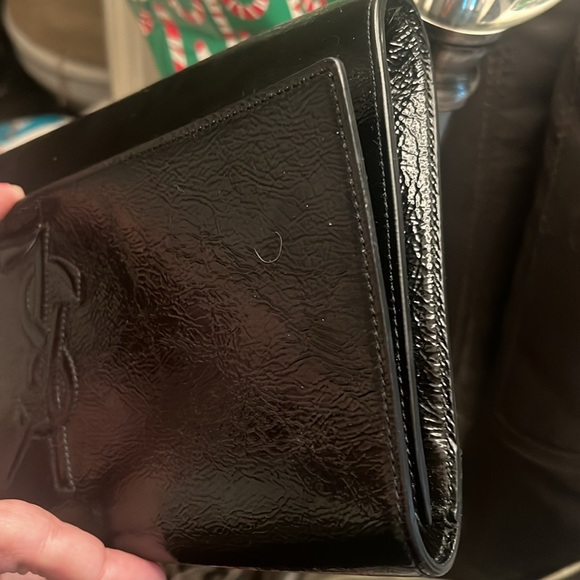 YSL Patient Leather Black Clutch Bag - Picture 10 of 11
